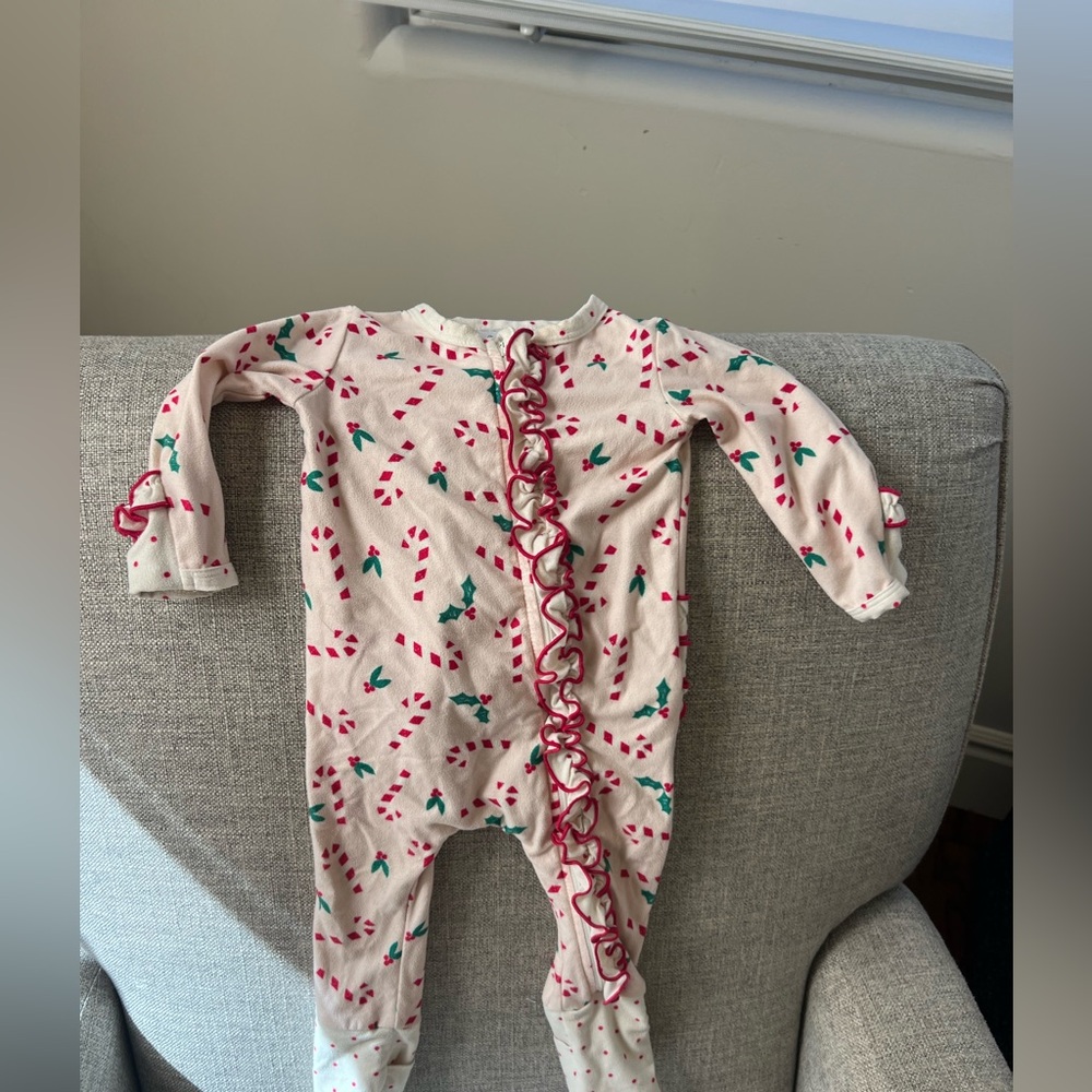 SweetHoney Festive Romper with Red and Green Details